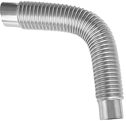 Stainless Steel Wood Stove Chimney Pipe, Flexible Flue Exhaust Pipe, Adjustable Ducting Dryer Vent Hose for Pellet Stove Fresh Air Intake