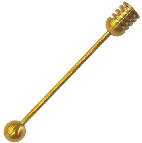 Honey Dipper Stainless Steel Honey Round Beads Stirrer Spoon Anti-rust Mixing Stick Tool for Honey Jam Jar Dispense