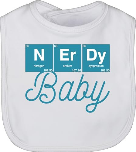 Shirtracer Lätzchen - Aktuelle Trends - Nerdy Baby Junge - Unisize - Weiß - geschenk zur geburt born nerd geschenke für babys pregnancy chemie buben babygeschenk babygeschenke willkommensgeschenk