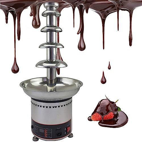 LZDOYY Chocolate Fountain, 4/5/6/7 Tiers Commercial Stainless Steel Chocolate Fondue Fountain Electric Melting Warming Machine for Party Restaurant Wedding Hotel,5floors