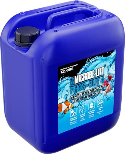 Phosphate Remover Aquarium 5000 ml - Phos-Out 4 Lowers PO4 Fast | liquid phosphate remover, lanthanum-free, lowers phosphate fast, against algae, stable water values, freshwater, saltwater