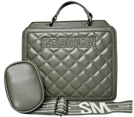 Steve Madden Bevelyn Convertible Crossbody Bag, Gesteppter Wacholder, Einheitsgröße