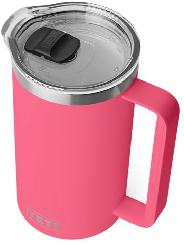 YETI Rambler Pitcher, Vacuum Insulated, Stainless Steel with MagSlider Lid, Tropical Pink, 34 oz (1005 ml)
