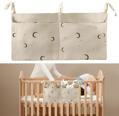 Landrain Bett Organizer Kinderbett, Verstellbarer Babybett Betttasche Kinder