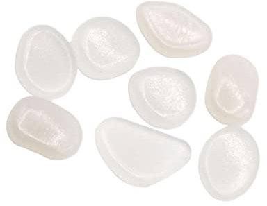 HEMOTON 100piezas Piedras Luminosas De Adoquines Que Brillan La Oscuridad Guijarros para Acuario Pecera Jardín Decoración Blancas