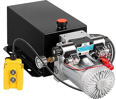 otmechl Hydraulikpumpe Hydraulikaggregat 12V 10L Hydraulikaggregat, Doppeltwirkend Hydraulikpumpe Hydraulic Power Pack, Maximal 3200psi Hand Pump Hydraulikaggregat, für Aufzüge, Gabelstapler usw.