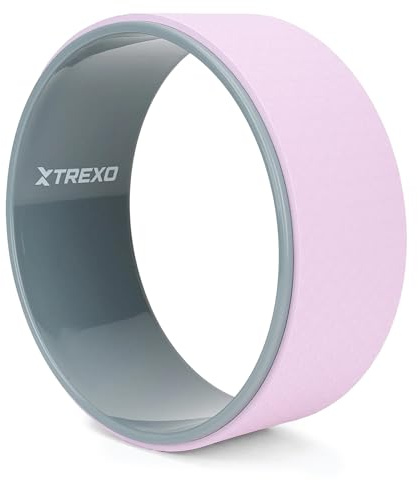 XTREXO Yoga Rad umweltfreundlich in Lila mit einem Durchmesser von 32 cm und einer Breite von 13 cm Hergestellt aus TPE und PP Rutschfeste Oberfläche Ideal für jedermann Hilft.