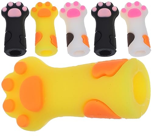 BESTYASH Fundas Protectoras de Silicona Estilo Moderno Color Aleatorio para 6 Diseño de Pata de Gato y Uso Conveniente Tijeras y Pinzas de Cutículas para Manicura y Pedicura