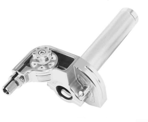 Mango del acelerador de motocicleta CNC fabricado para un mejor manejo y una experiencia de conducción cómoda (plateado)