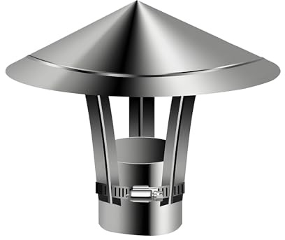 Comignolo per Camino Antivento Fumaiolo per Camino in Acciaio Inossidabile 304 Terminale Cappello per Fumaiolo O Stufa Facile Da Installare(20cm)