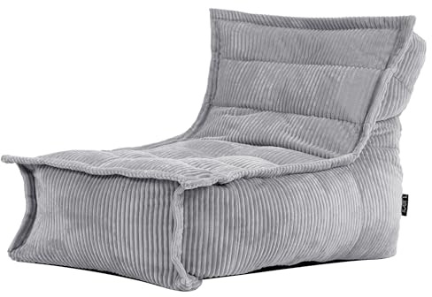 Icon Dolce Enfant Pouf Velours Côtelé avec Remplissage, Gris