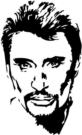 Sticker Johnny Hallyday – Autocollant Voiture, Moto, Ordinateur, Mur – Vinyle Découpe Sans Fond – Taille et Couleur au Choix – Fabrication Française – Stickland