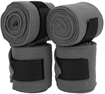 KIMISS Pferdebeinbandagen für Training und Training – 4 Selbstklebende Fleece-Bandagen für die Pflege und Unterstützung von Pferden (Gray)