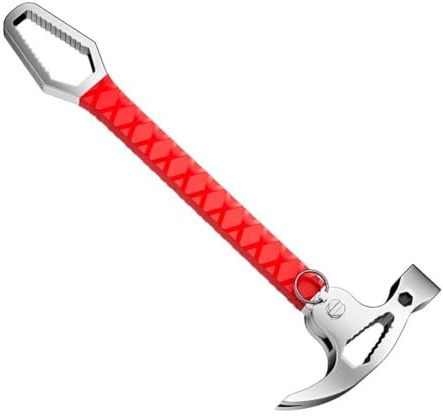 Kivivaka 2-in-1 Claw Hammer Wrench with for crowbar and Staple Remover, 8-22mm Adjustable Head, for Nail and Screw Removal