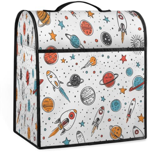 Kitchen Aid Mixer Cover Compatible with 6-8 Quart, Universe Space Planet Stand Mixer Cover with 4 Pockets Washable Applicance Dust Cover Fits All Tilt Head & Bowl Lift Models, Easy Cleaning,A-1098