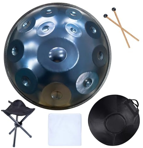 handpan, 22 Zoll 440/432 Hz professionelles Handpan-Schlaginstrument aus Stahl in D-Moll,for Professional Performance(10 Notes 432hz)