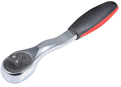 KATUR 72 Teeth Extending Telescopic Ratchet, Quick-Release Composite Offset Ratchet Socket Wrench, Extendable Long Handle Socket Ratchet (3/8 Inch Wrench 210mm Length)