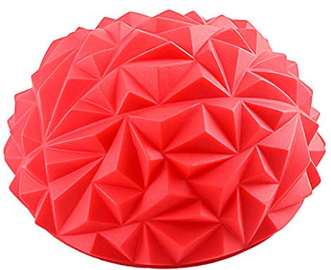 PLOT Massagegerät Spiky Massage Ball PVC Nacken Rücken Hände Füße Reflexzonen Gymnastik Igel Igelball Stressabbau Yoga Massager ca. 16.5 Ø cm (Rot)
