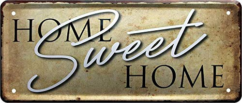 schilderkreis24 - Blechschilder Lustiger Spruch “Home Sweet Home“ Deko Metallschild Hauseingang Schild Türschild Geschenkidee Tür Zuhause Witzige Geschenkidee 28x12 cm