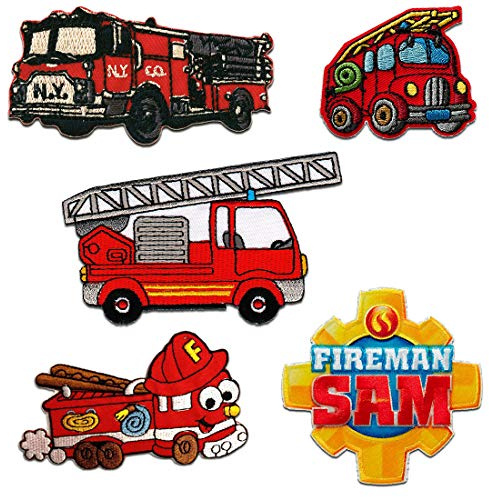 Catch the Patch Feuerwehr Aufnäher Polizei Set 5 Stück zum Aufbügeln Bügelbild für Erwachsene mit Cop Sheriff Statement Vintage, Karneval Fasching Cosplay Halloween Mitbringsel