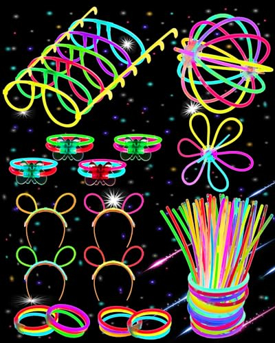 Carehabi Bâtons Lumineux Party Set-100x Enfants-Bâtons Lumineux avec Connecteur-Lumineux Décoration de Fête Accessoires de Fête-Accessoires de Festival