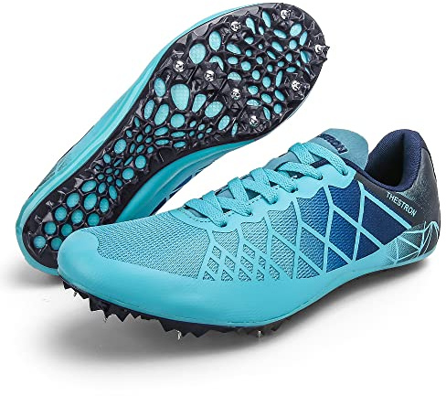 Ifrich Herren, Damen, Jungen, Mädchen, Spikes, Leichtathletik, Rennsport, Laufschuhe, Trainings- und Feld-Sneaker .., Hell, blau, 38 EU