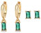 Orecchini in Rame Piccoli Cerchio Oro Con Goccia Verde E Orecchini A Bottone Verdi, Per Donne Cerchi In Oro 14K Anallergici Donna Per Bambine E Uomini 4 PCS…