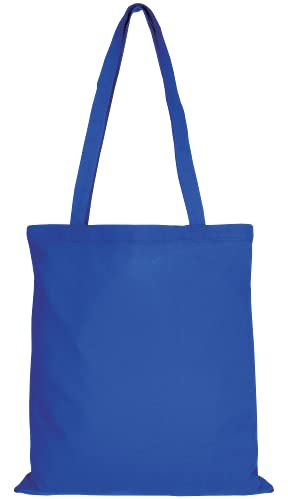 TEXXILLA 10er | 25er | 100er Pack Baumwolltasche - 28 Farben | mit Zwei Langen Henkeln | 38x42cm | Jutebeutel | Einkaufstasche | unbedruckt, Farbe:royalblau, Größe:10 Stück