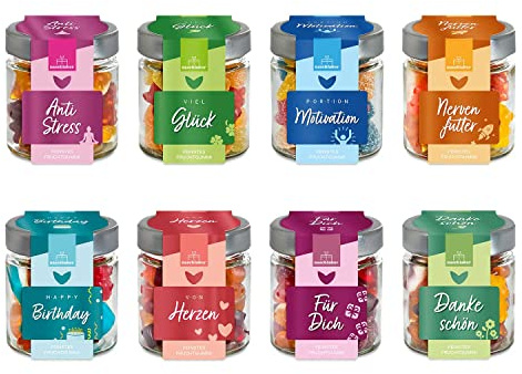 Das ultimative Geschenkset | Für jeden Anlass das perfekte Fruchtgummi Geschenk zu Hause | 8 Geschenke, immer zum passenden Anlass | Vielfältige Auswahl an leckeren Fruchtgummis