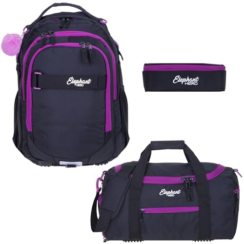 Elephant 3 Teile Set Schulrucksack Hero Signature 13015 Tiff Lila rsm | Rucksack, Sporttasche, Mäppchen