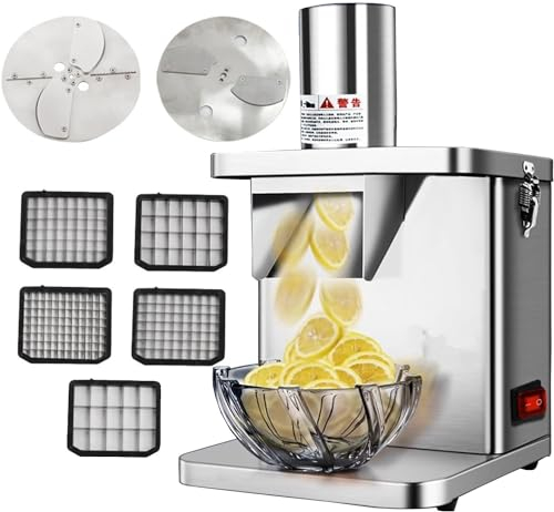 Cortadora de verduras eléctrica comercial, picadora de verduras de 250 W, máquina trituradora y rebanadora, for cebolla, patata, zanahoria, procesador de alimentos automático, máquina cortadora de fru