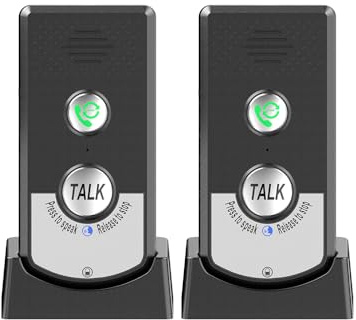 2 Pack Intercoms Wireless for Home Voice Bidirectional Caller Home Ultra Long Distance Portable Wireless Voice Interphone Elderly Caller Room to Room Communication Intercom Two Way Ringtone Call