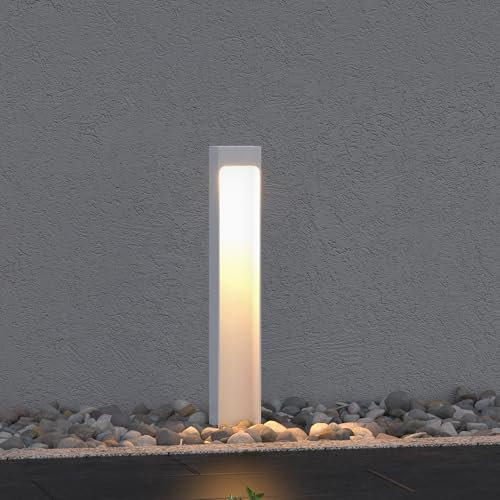 Mai & Mai Lampione da Giardino 3000K, Luminoso da Giardino IP65 Paletti Esterni Led 6X6X80cm in Alluminio per Giardini, Parchi, Aree Residenziali e Ingressi BaldersLights, Sabbia bianco