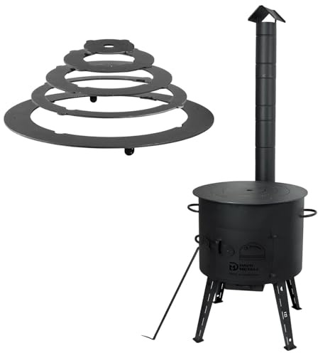 Ø44cm Uchag 2mm stahl Utschak mit Adapter-Ringe Abzugsrohr Utschag Feldküche Feuerstelle Campingofen Außenküche Eintopfofen