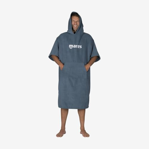 Mares Ascent Poncho; mikrofiber efter dykning poncho; unisex, en storlek, blå