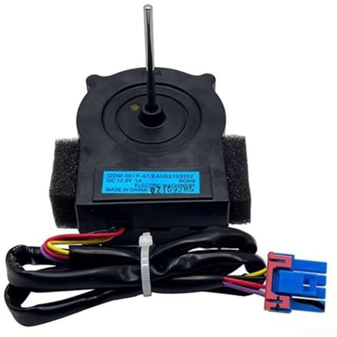 Oniissy EAU63103207 - Motor de ventilador de condensador para frigorífico, 12 V CC, pieza de repuesto de plástico de larga duración, componente de sistema de refrigeración de instalación rápida, color