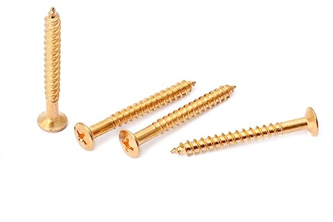 Gitarrenhalsplattenschrauben, Goldene Metall Schrauben | Gitarrenhalsplatte, Leicht zu Montieren, 4 Stück Pack, Zubehör für Halsplatte