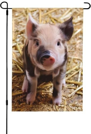 CRJSYCBYB Niedliche Schwein-bedruckte Gartenflagge, Terrassendekorationen, Banner, Gartendekoration