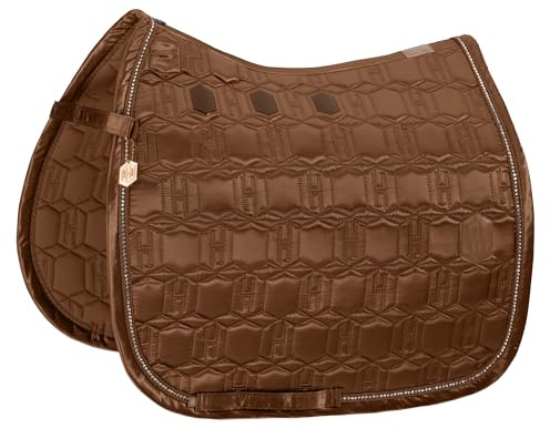 Eskadron Heritage Schabracke Satin Crystal Almond/Black/Trueblue/vintagegreen, Größe:Pony Dressur (PD), Farbe:Almond