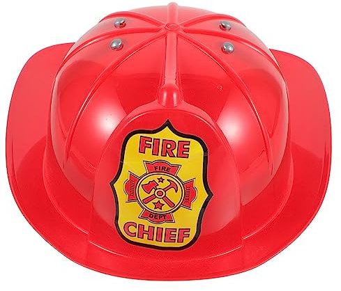 GARVALON Feuerwehrhelm Kinder Kunststoff Leicht Bruchfest Feuerwehrkostüm Accessoire Party Rollenspiel