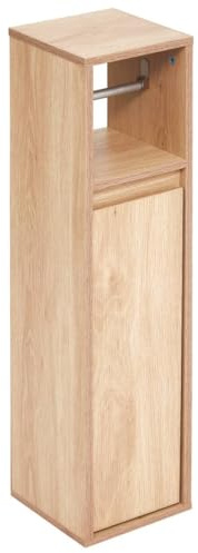 5 five simply smart 5Five - Dérouleur Papier ABANA Beige en Panneau de Fibres de Bois - 5 Rouleaux - 18x20x78cm - Accessoire WC, Utilisation pour Toilette et Salle de Bain