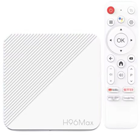 H96 Max H313 Android 14.0 TV Box, 2GB RAM 16GB Storage, 4K Ultra HD, WiFi 6, Bluetooth 6.0, White