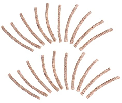 Hemobllo 20pcs Fire Starter Wick Rope Beeswax Coating, Natural Hemp Camping Fire Starters for Outdoor Survival and Barbecue, Sturdy 10pcs Sets for Hiking and Camping
