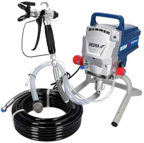 Hydrodynamisches Farbspritzgerät stark 950 W, Verlängerung, 2 l/min, 15 m-Schlauch, Spritzpistole mit 517-Düse, DEDRA inkl. Farbsprühpistole & Düse, 227 bar, IP20 Schutz System
