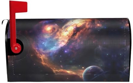 Solar System Print Magnetic Mailbox Covers,Unique Outdoor Spring Decor For Standard Size Mailboxes