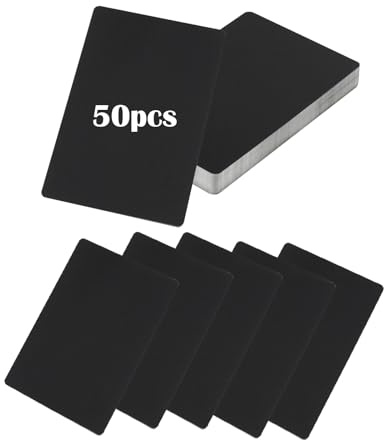 Blank Visitenkarten, 50 Stück Metallkarte 8,6 X 5,4 Cm, Aluminiumlegierung Dicke 0,21mm, metall visitenkarten, laser material, schwarz farbige Lasergravierte Visitenkarte