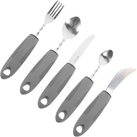 VALICLUD Vajilla Antivibración Para Personas Mayores De Utensilios Adaptables Cuchara y Tenedor Resistente Temblores Para Uso El Hogar