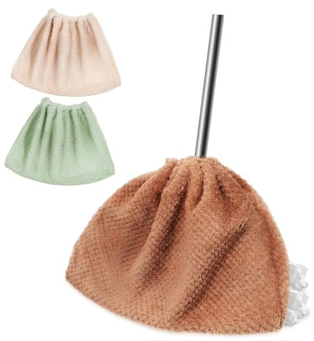 iplusmile Funda Escoba de Coral Velvet, Paquete de 3 Unidades, Paño | Funda Escoba, Cubre Escoba Reutilizable, Herramientas de Limpieza Hogar Color Aleatorio