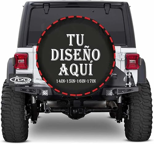 Personalizada Funda Rueda Repuesto 4x4 Cubiertas de Neumáticos Personalizado Diseña tu Logo Foto o Texto Cubiertas de Rueda de Repuesto Impermeables a Prueba de Polvo Aptas 15 Pulgadas