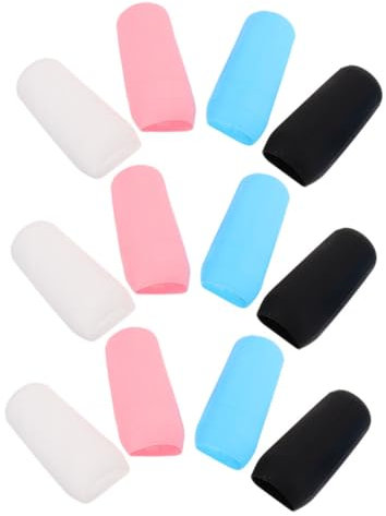 OFFIGAM 12 Pezzi Copribottiglie Viaggio Silicone Manicotti Elasticizzati per Contenitori Protezione per Shampoo e Lozioni per Skincare Viaggio Bianco